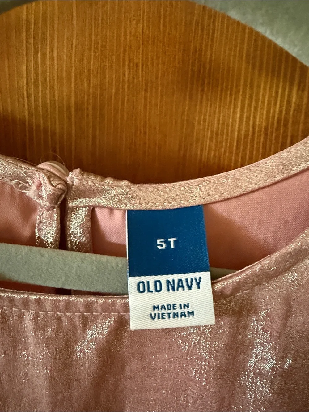 Old Navy Shimmery Light Pink Ruffle Tier Dress